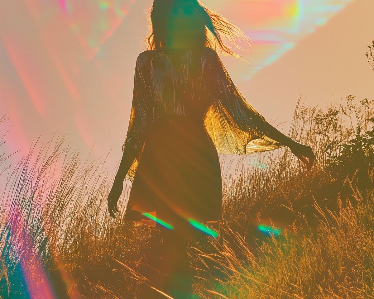 Mujer al atardecer en un campo, Move Your Soul